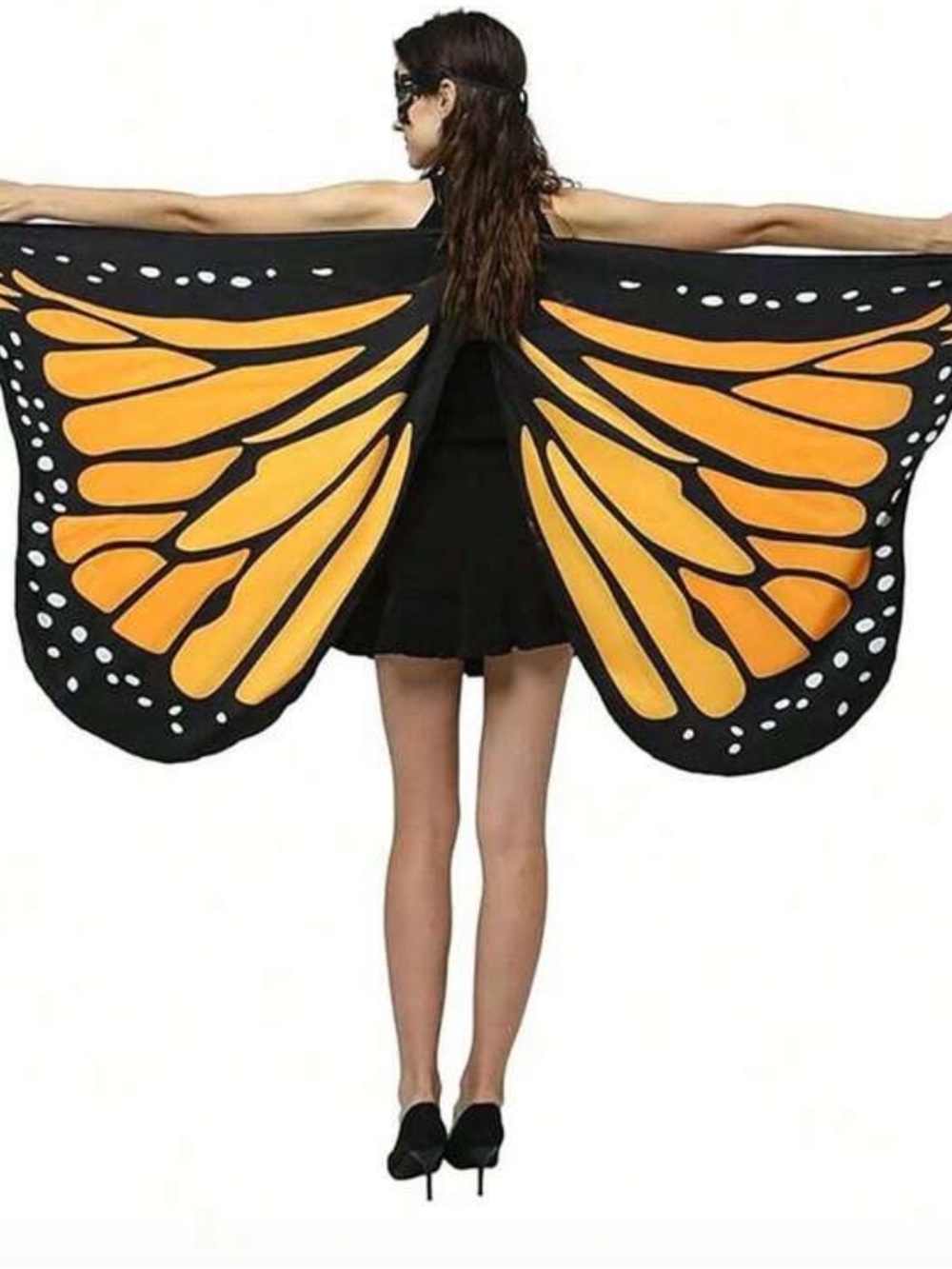 Monarch Butterfly Wing Costume Cape - Orange & Black